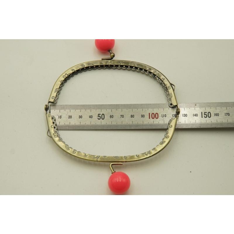 0398 がま口 口金 ハンドメイド 手芸 金属 パーツ アンティーク調 幅約12.5cm 10個セット 資材 手作り 材料 素材 作製 丸形 裁縫 ガラス 縫い付けタイプ |  | 06