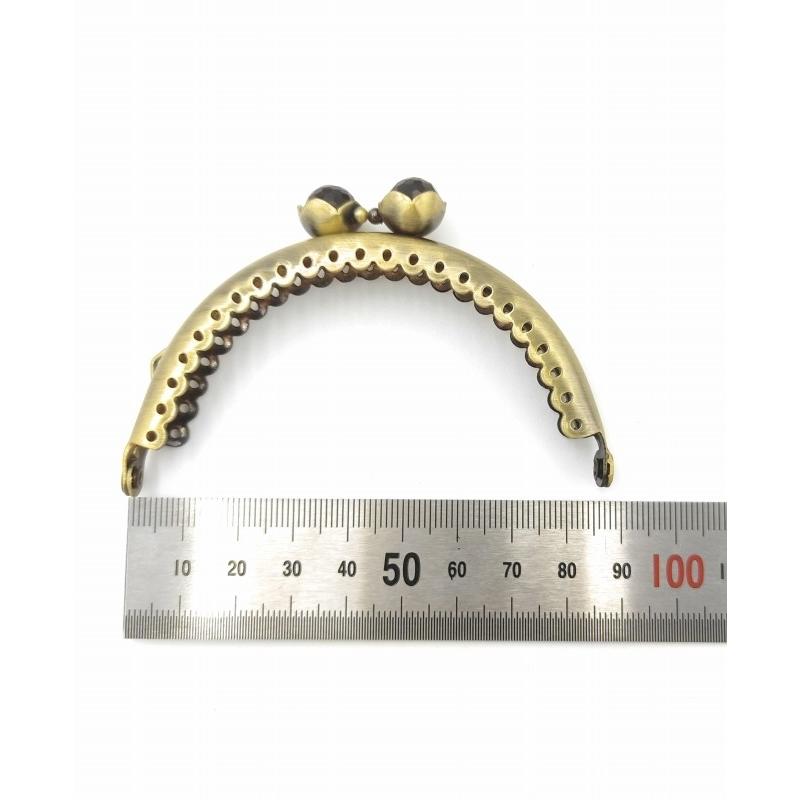 0404 がま口 口金 ハンドメイド 手芸 金属 パーツ ブロンズ ガラス玉 幅約8.5cm 10個セット 資材 手作り 材料 素材 作製 裁縫 ガラス ゲンコ 縫い付けタイプ |  | 02