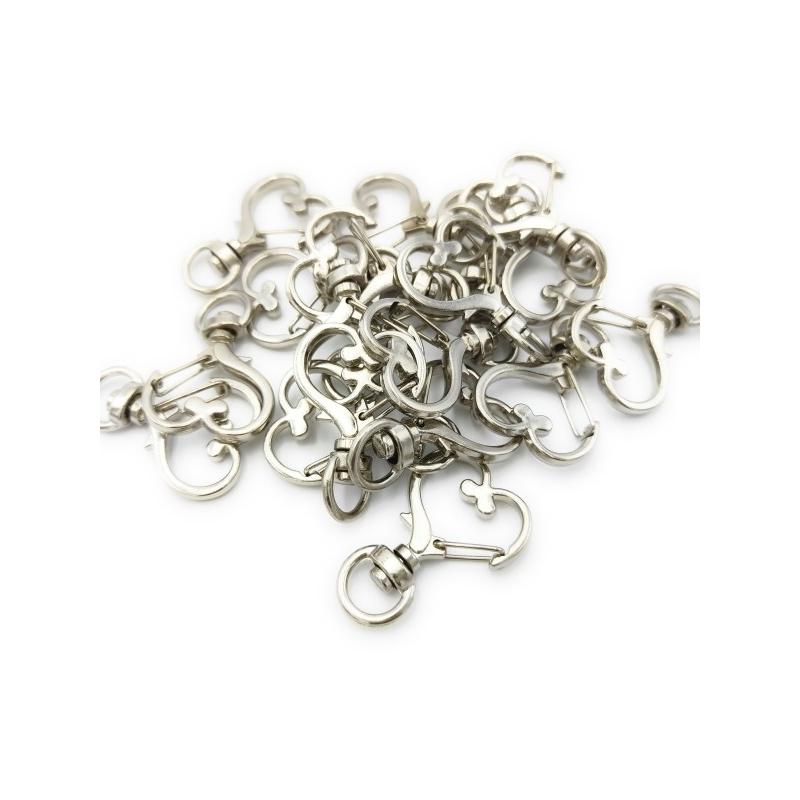 0411 ハート形ナスカン シルバー 回転器具付き 20個セット パーツ ハンドメイド DIY 送料無料 |  | 01