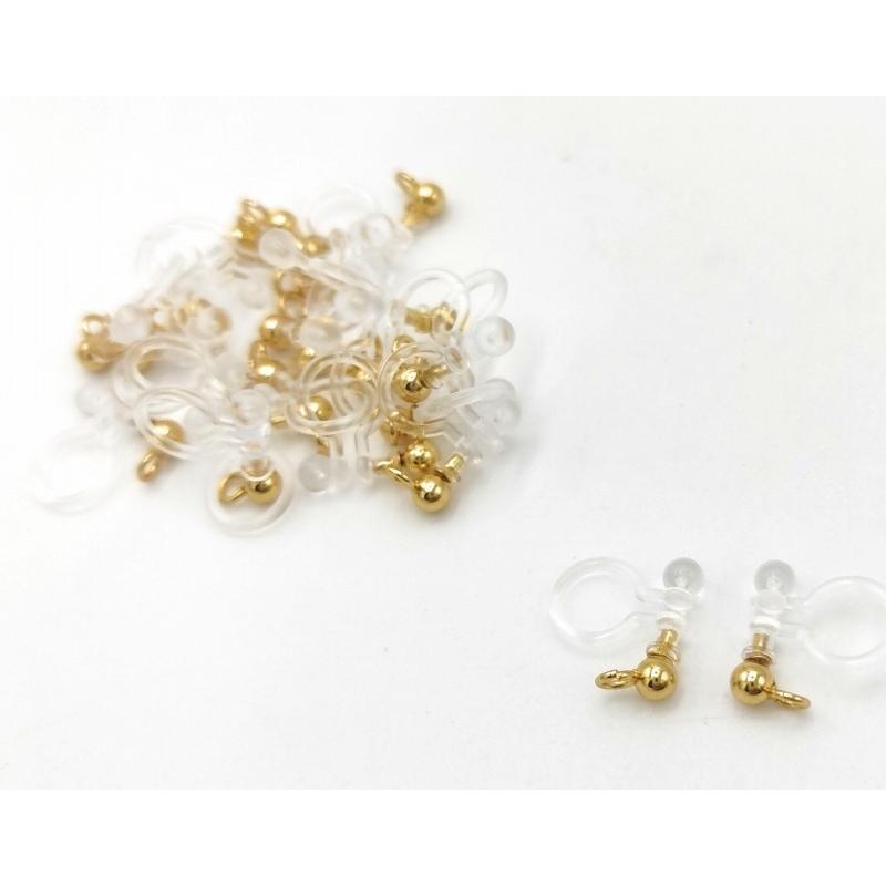0412 カン付きノンホールピアス ゴールドカラー 20個 パーツ ハンドメイド DIY 送料無料 | 