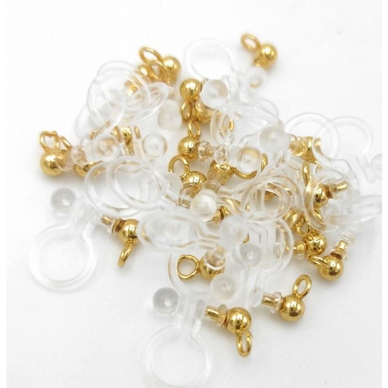 0412 カン付きノンホールピアス ゴールドカラー 20個 パーツ ハンドメイド DIY 送料無料 |  | 01