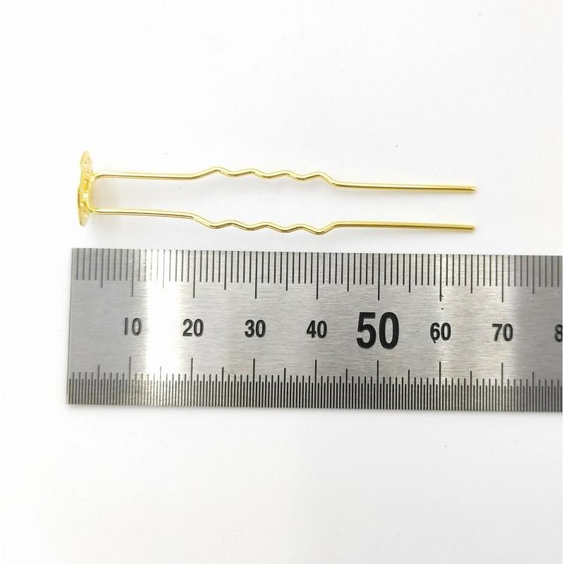 0437 平皿付き Uピン ゴールドカラー 20本セット パーツ ハンドメイド DIY 送料無料 |  | 01