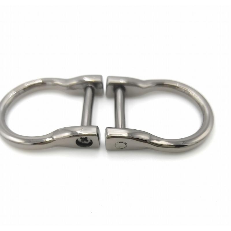 0466 Dカン ネジ式 19mm ガンメタカラー 10個入り 鉄製 細め 金具 ハンドメイド 手芸 レザークラフト D型 カン バッグ ショルダーベルト |  | 01