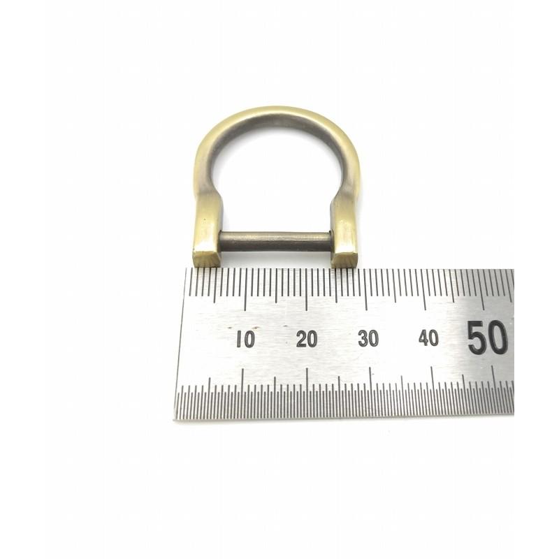 0467 Dカン ネジ式 19mm ブロンズカラー 10個入り 鉄製 細め 金具 ハンドメイド 手芸 レザークラフト D型 カン バッグ ショルダーベルト |  | 02