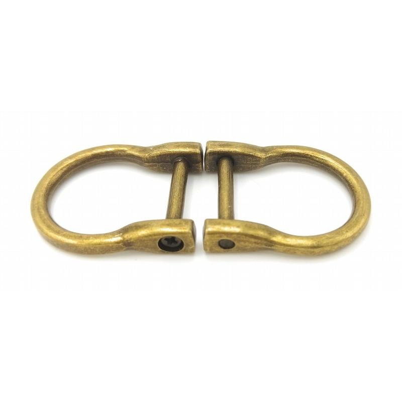 0468 Dカン ネジ式 19mm アンティークカラー 10個入り 鉄製 細め 金具 ハンドメイド 手芸 レザークラフト D型 カン バッグ ショルダーベルト |  | 01