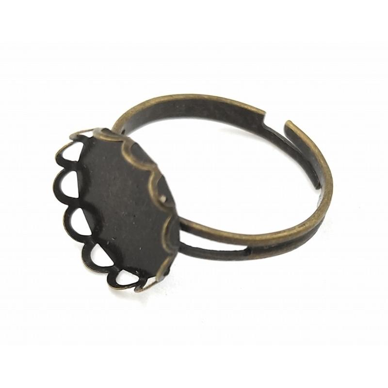 0477 リングパーツ 花台座 12mm アンティークカラー 20個セット リング 指輪用ベース 指輪作り ハンドメイド アクセサリーパーツ 材料 |  | 01