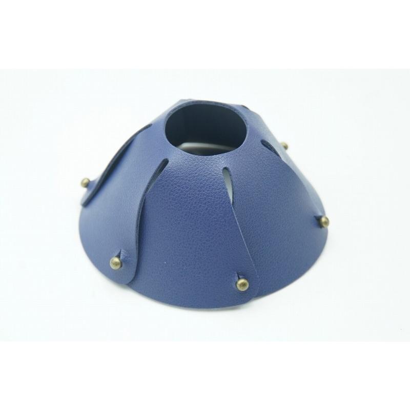 0486 ランタンシェード レザー ブルー 玉ボタン ゴールゼロなどに  LED ライト ランタン キャンプ アウトドア |  | 05