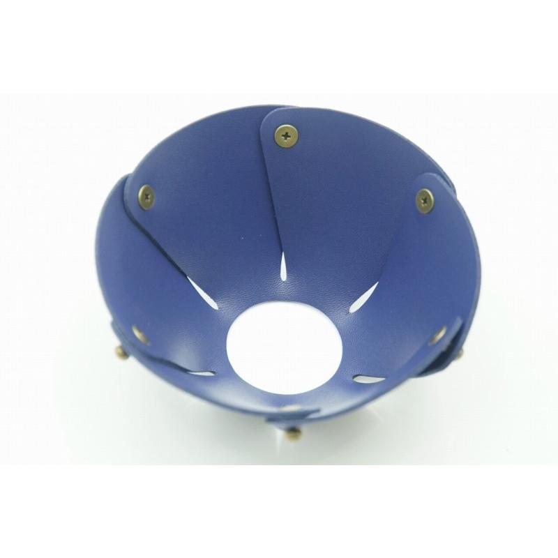 0486 ランタンシェード レザー ブルー 玉ボタン ゴールゼロなどに  LED ライト ランタン キャンプ アウトドア |  | 06