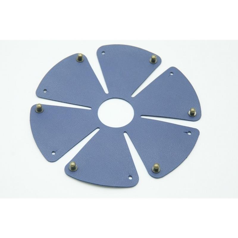 0486 ランタンシェード レザー ブルー 玉ボタン ゴールゼロなどに  LED ライト ランタン キャンプ アウトドア |  | 09