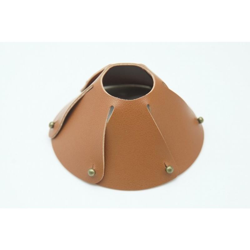 0487 ランタンシェード レザー ブラウン 玉ボタン ゴールゼロなどに  LED ライト ランタン キャンプ アウトドア |  | 03