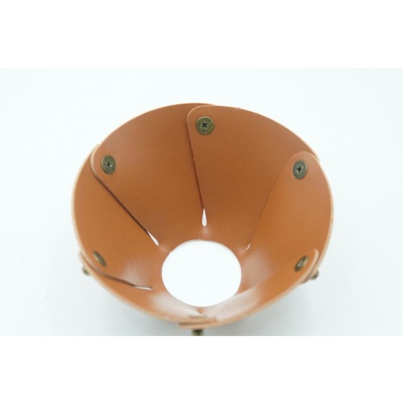 0487 ランタンシェード レザー ブラウン 玉ボタン ゴールゼロなどに  LED ライト ランタン キャンプ アウトドア |  | 04