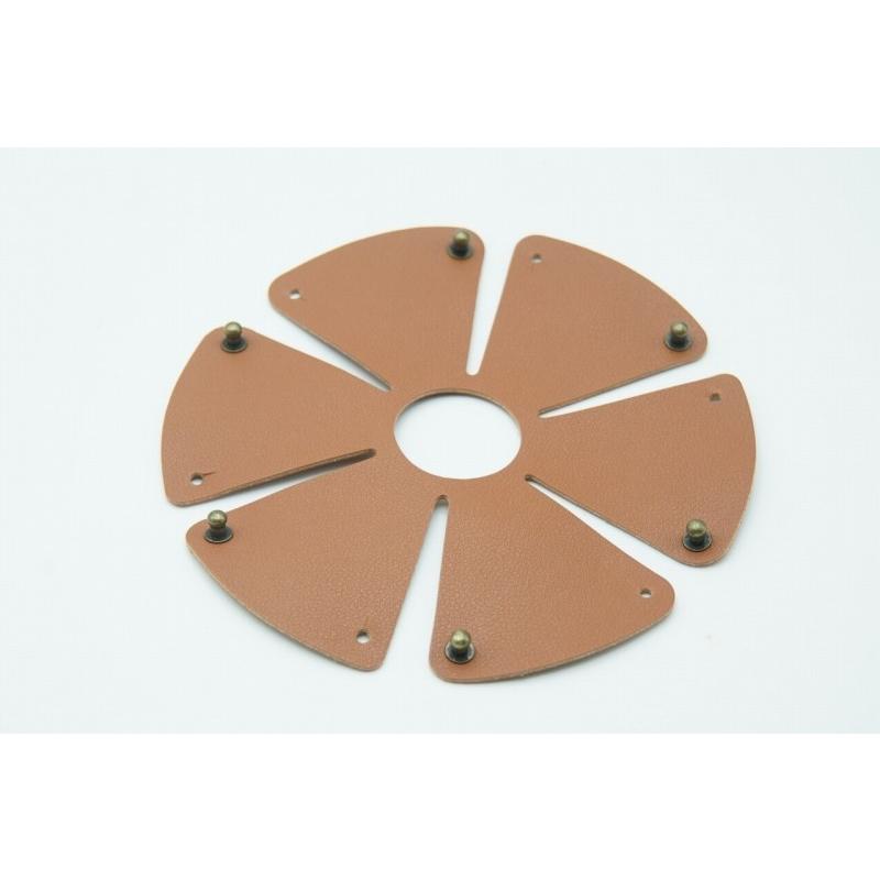 0487 ランタンシェード レザー ブラウン 玉ボタン ゴールゼロなどに  LED ライト ランタン キャンプ アウトドア |  | 05