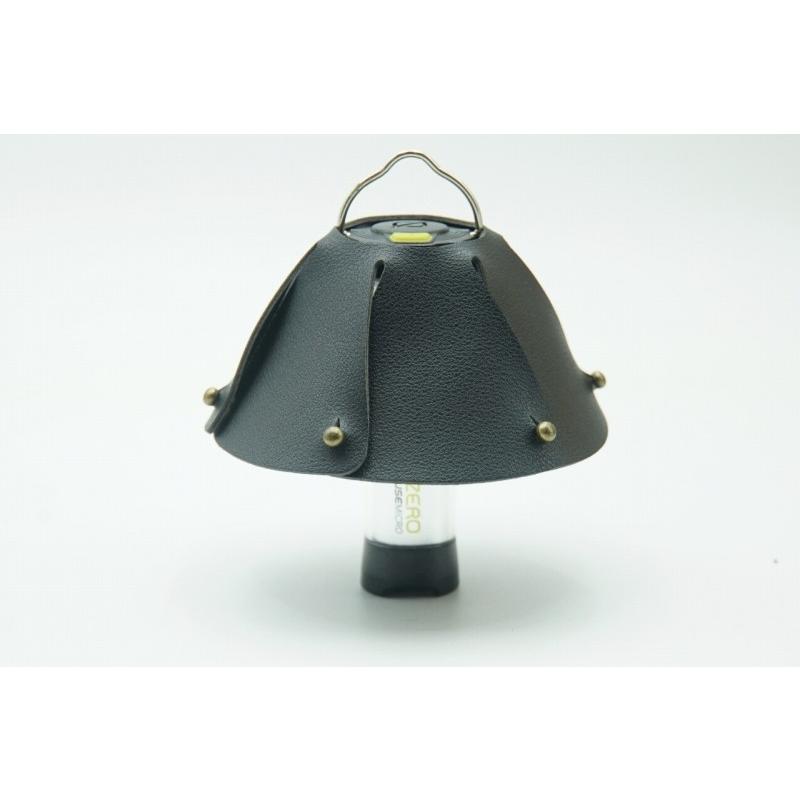 0488 ランタンシェード レザー ブラック 玉ボタン ゴールゼロなどに  LED ライト ランタン キャンプ アウトドア | 