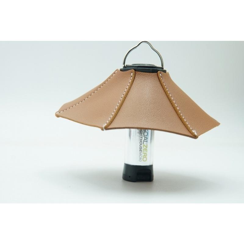 0490 ランタンシェード レザー ブラウン ヘキサ ゴールゼロなどに  LED ライト ランタン キャンプ アウトドア |  | 01