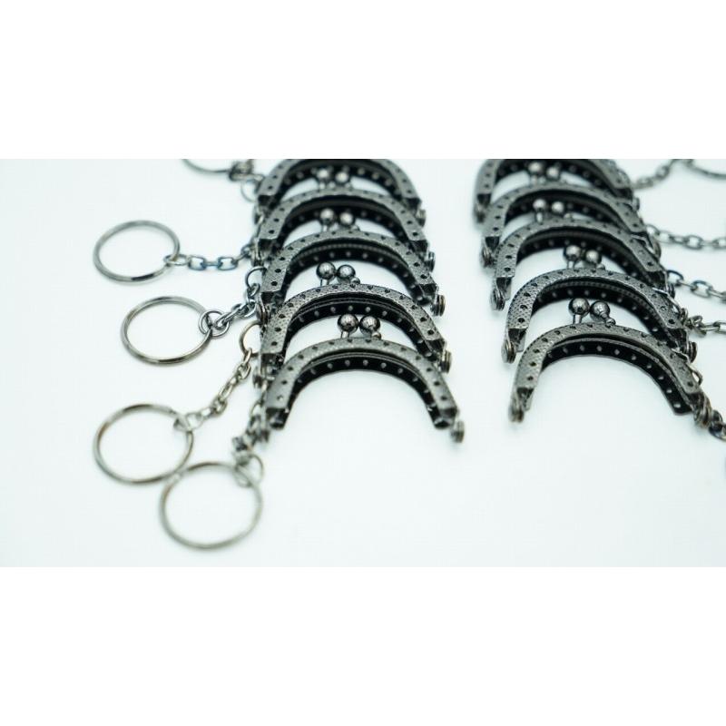 0492 ミニ がま口 口金 ハンドメイド 手芸 金属 パーツ ガンメタ ブラック 幅約5cm 10個セット 資材 手作り 材料 素材 作製 丸形 裁縫 ゲンコ 縫い付けタイプ |  | 01