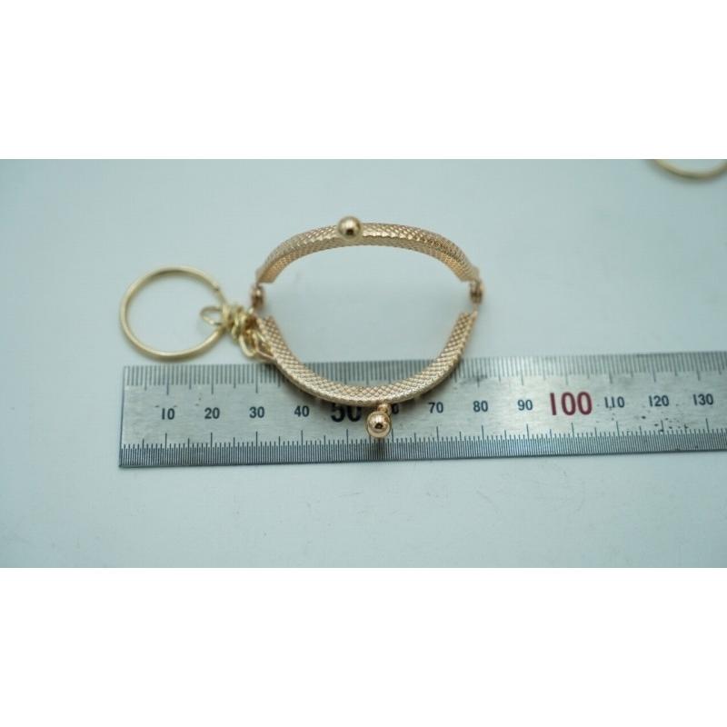 0493 ミニ がま口 口金 ハンドメイド 手芸 金属 パーツ ピンクゴールド 幅約5cm 10個セット 資材 手作り 材料 素材 作製 丸形 裁縫 ゲンコ 縫い付けタイプ |  | 05