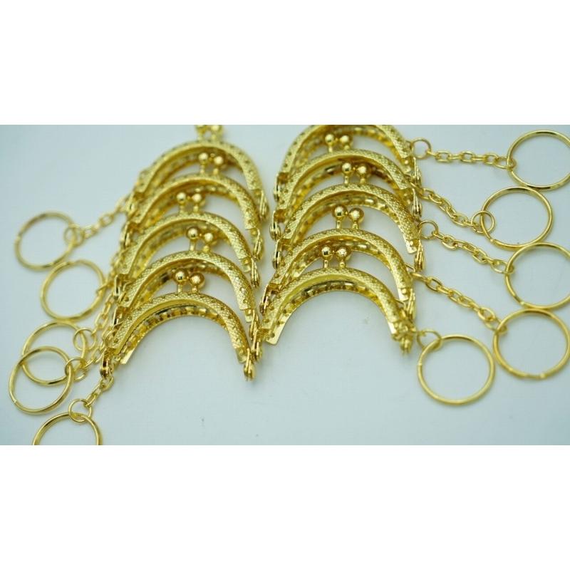 0494 ミニ がま口 口金 ハンドメイド 手芸 金属 パーツ ゴールド 幅約5cm 10個セット 資材 手作り 材料 素材 作製 財布 丸形 裁縫 ゲンコ 縫い付けタイプ |  | 02