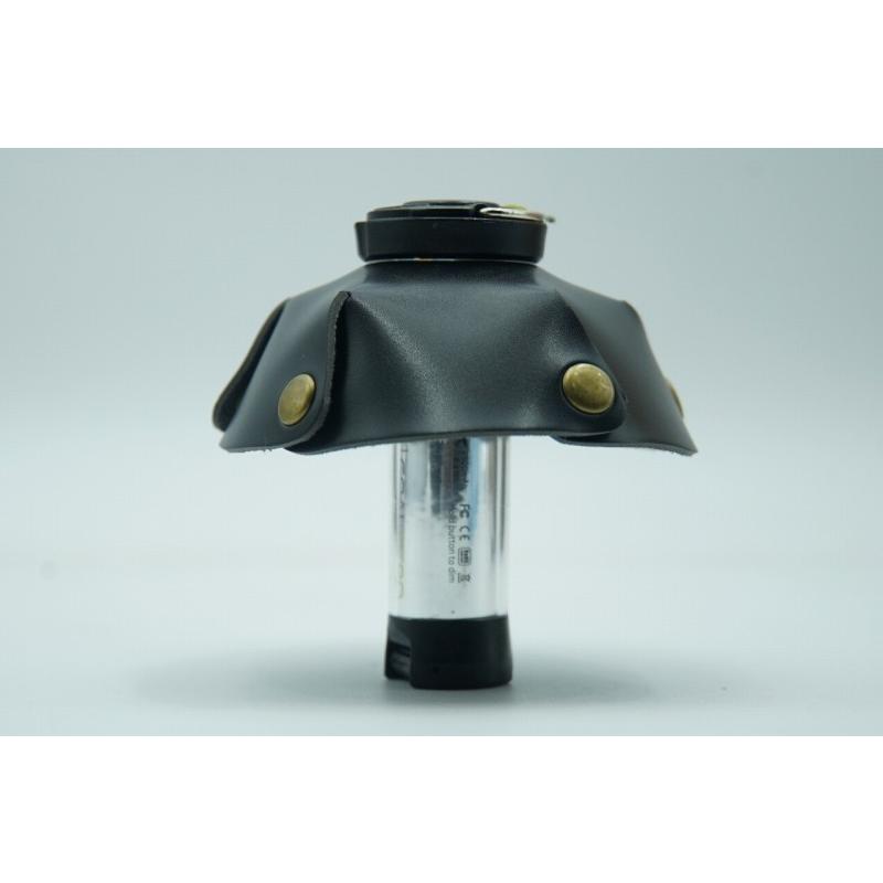 0496 ランタンシェード レザー ブラック ボタン ゴールゼロなどに  LED ライト ランタン キャンプ アウトドア |  | 01