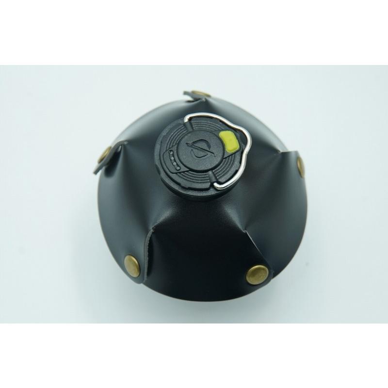 0496 ランタンシェード レザー ブラック ボタン ゴールゼロなどに  LED ライト ランタン キャンプ アウトドア |  | 02