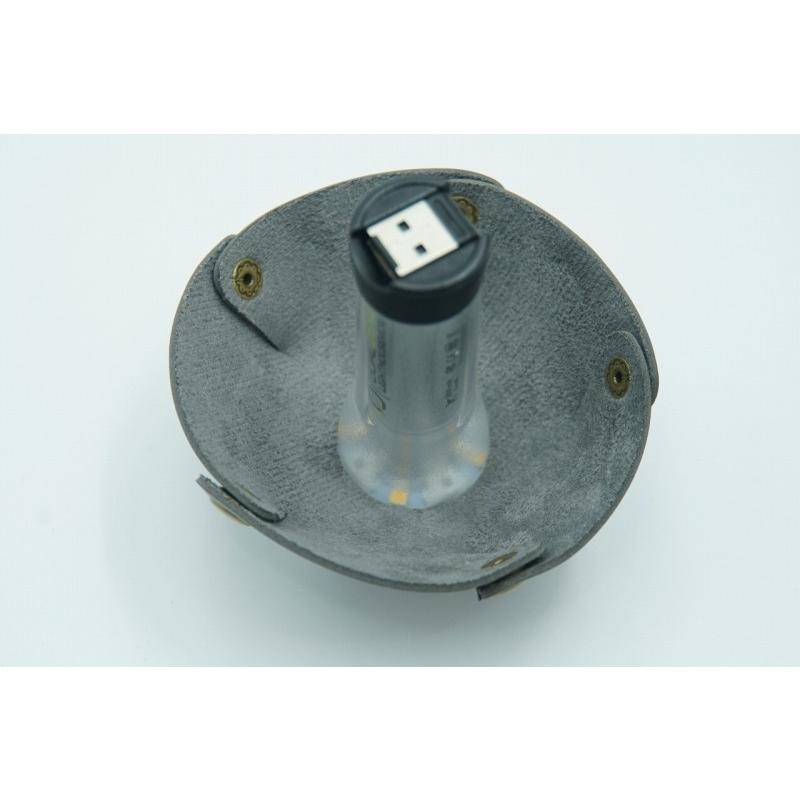 0496 ランタンシェード レザー ブラック ボタン ゴールゼロなどに  LED ライト ランタン キャンプ アウトドア |  | 03