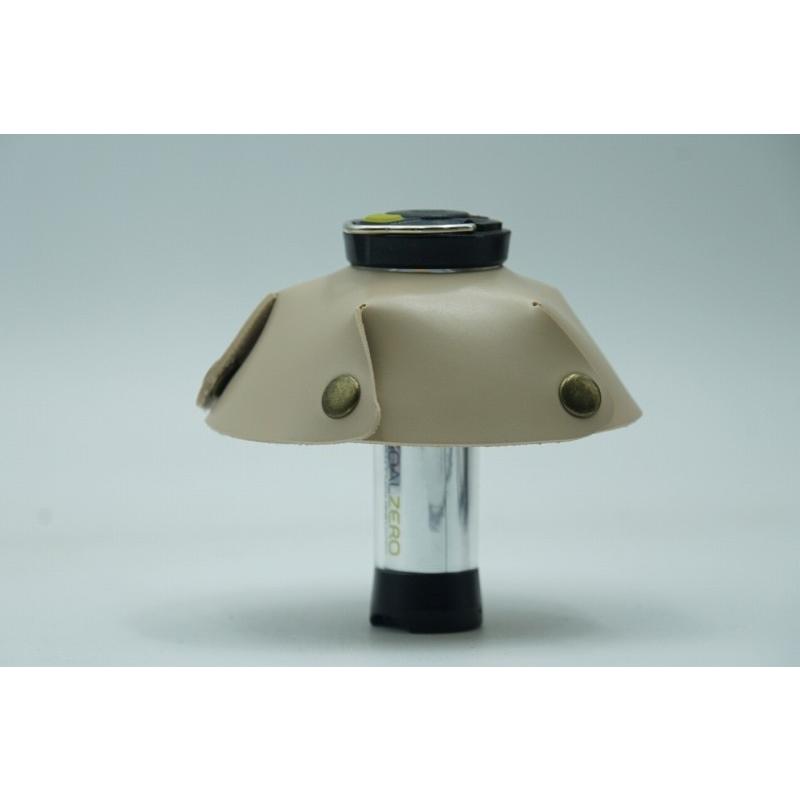 0498 ランタンシェード レザー ホワイト ボタン ゴールゼロなどに  LED ライト ランタン キャンプ アウトドア |  | 01