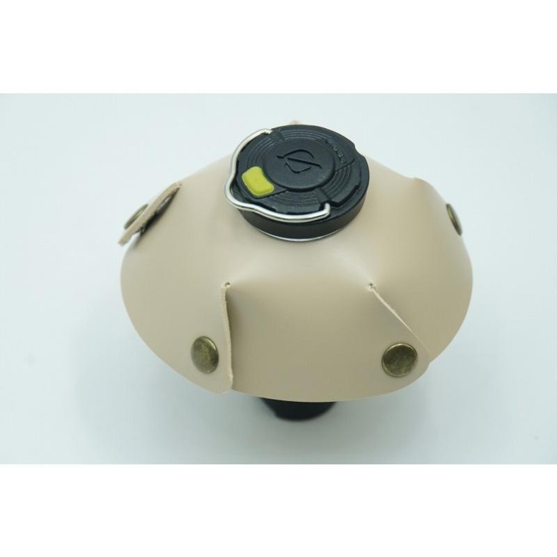 0498 ランタンシェード レザー ホワイト ボタン ゴールゼロなどに  LED ライト ランタン キャンプ アウトドア |  | 02