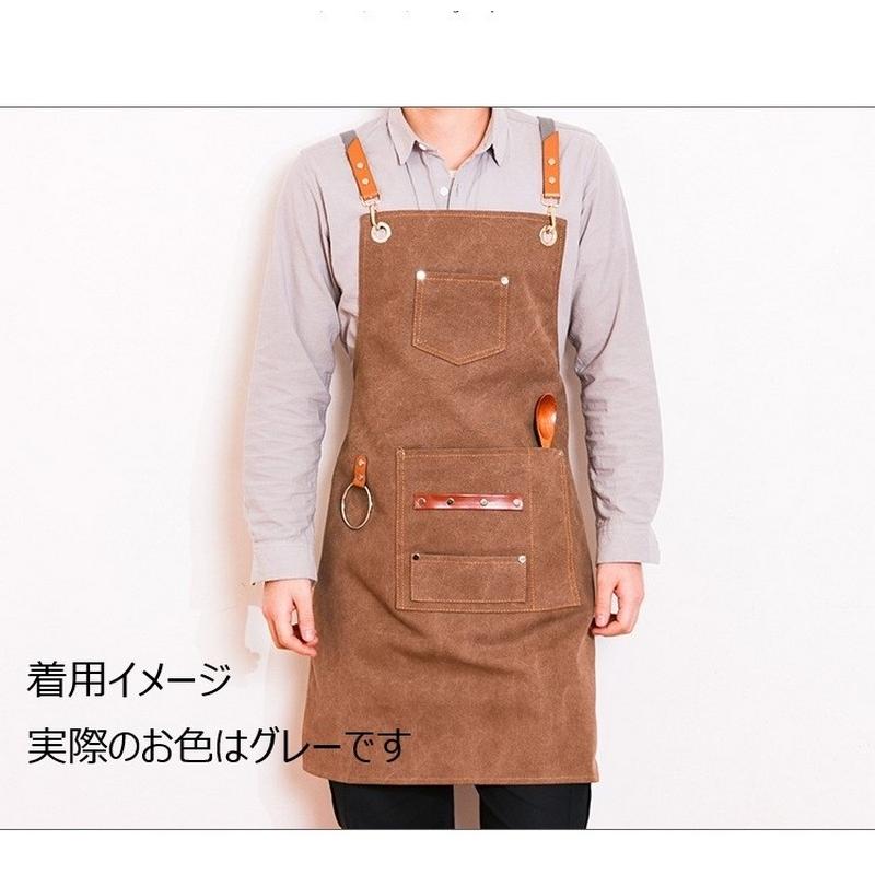 0500 キャンバスエプロン グレー エプロン ワークス 仕事 厚手 キャンバス ワークエプロン カフェエプロン メンズ レディース 無地 キャンプ 園芸 ガーデニング |  | 06