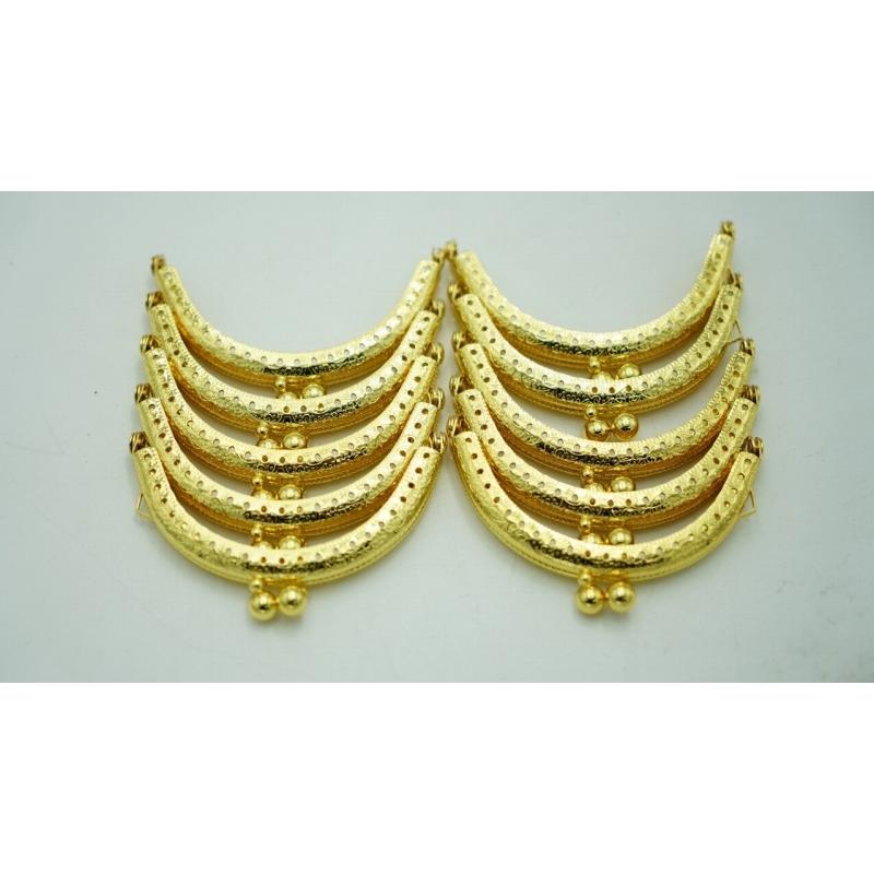 0513 がま口 口金 ハンドメイド 手芸 金属 パーツ ゴールド アンティーク調 幅約8.5cm 10個セット 資材 手作り 材料 素材 作製 裁縫 ゲンコ 縫い付けタイプ | 