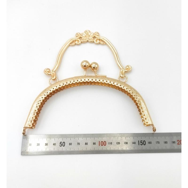 0098 がま口 口金 ハンドメイド 手芸 金属 パーツ ライトゴールド 幅約16.5cm 3個セット 資材 手作り 材料 素材 作製 財布 丸形 裁縫 縫い付けタイプ |  | 01