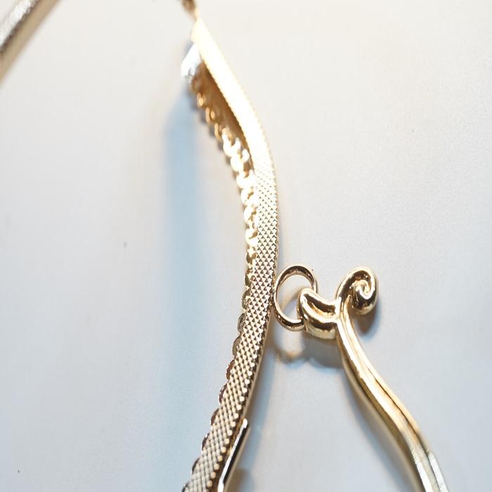 0098 がま口 口金 ハンドメイド 手芸 金属 パーツ ライトゴールド 幅約16.5cm 3個セット 資材 手作り 材料 素材 作製 財布 丸形 裁縫 縫い付けタイプ |  | 05