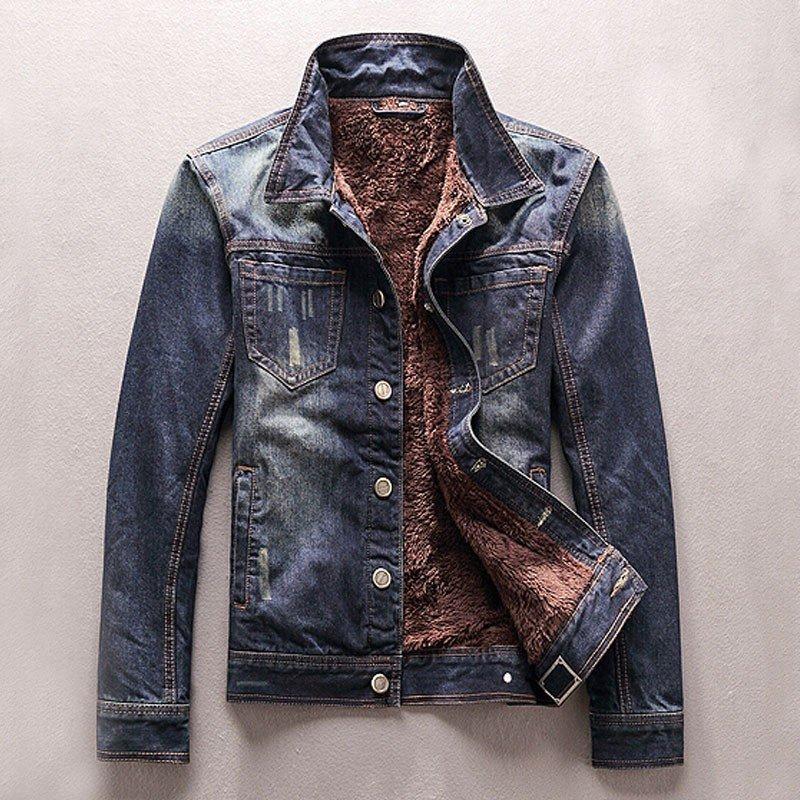 Gジャン デニムジャケット メンズ 裏起毛 裏ボア デニムシャツ デニム 長袖 ジージャン 大きいサイズ 1st Step Com