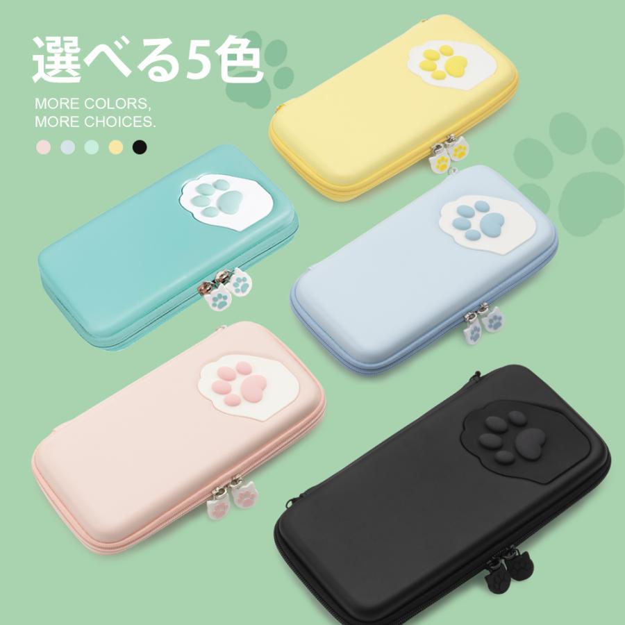 Switch スイッチライトポーチカバー　保護ケース　かわいい⭐︎ネコ　水色　猫