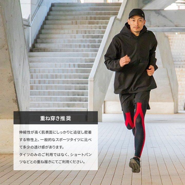 公式 スポーツ タイツ コンプレッション ランニング 登山 着圧  Runtage アスリートランナーPRO V2 2枚組 ブルー メンズ レディース｜ifan｜17