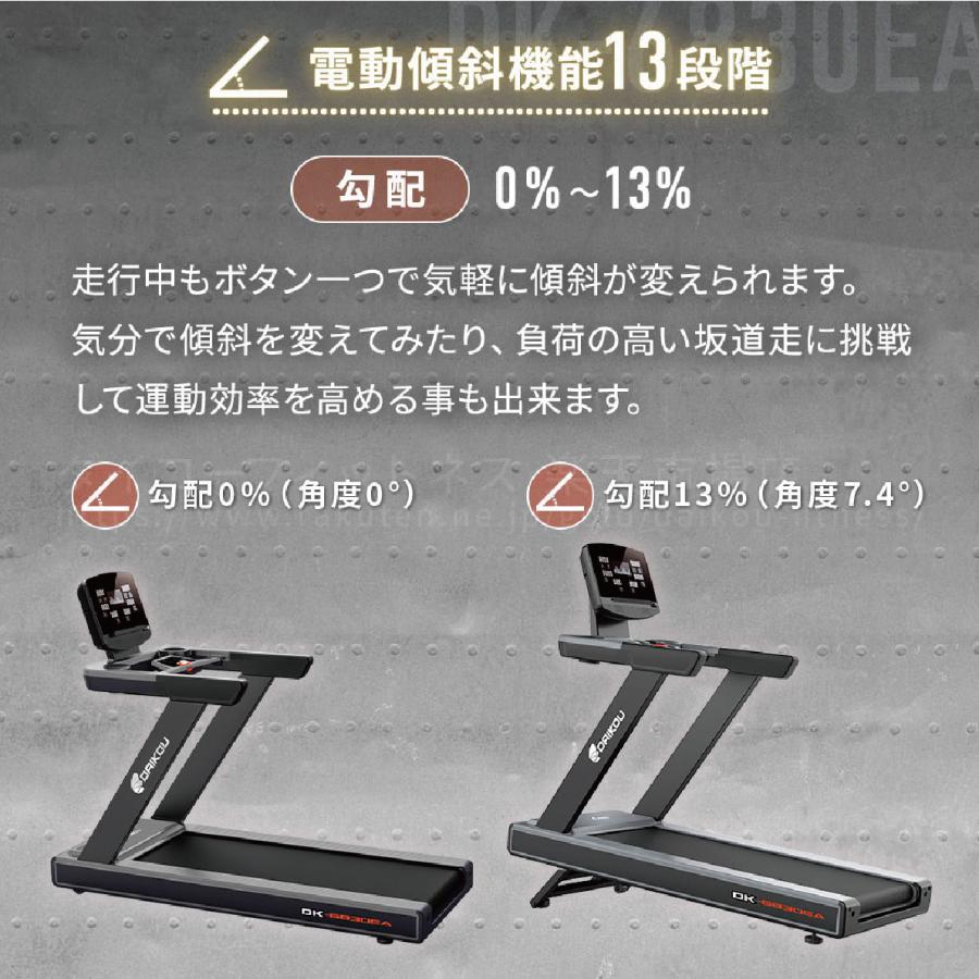 ランニングマシン 準業務用 トレッドミル 最高速度22km/h 連続使用160分 ACモーター DK-6830EA 傾斜 純正マット ルームランナー｜ifitness-shop｜10