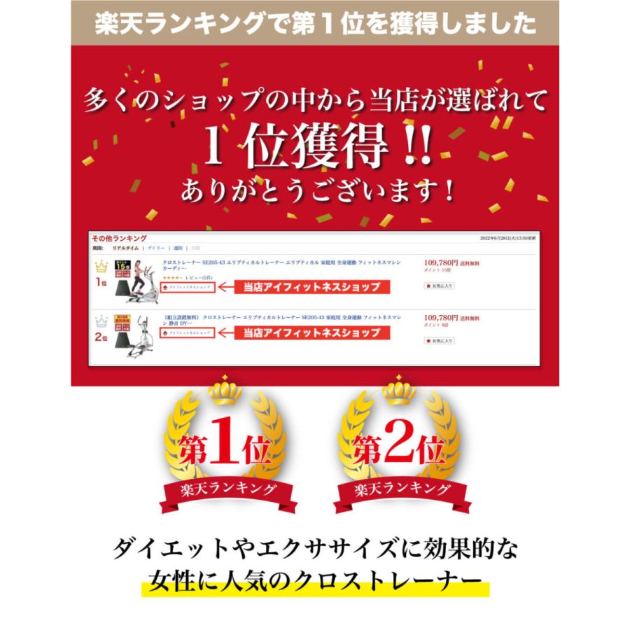クロストレーナー SE205-43 エリプティカル 全身運動 フィットネスマシン 脂肪燃焼 家庭用 静音 組立無料 DYACO_1