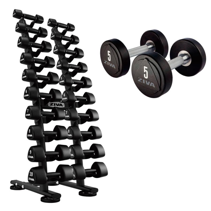 ZIVA ダンベルラック、ダンベル10ペアセット 1kg~10kg×2 20個 楽天市場】【業務用】ダンベル DUMBBELL 20個 10ペアセット 1kg