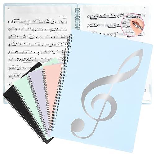 Solfピティナ支部長監修 楽譜 ファイル 書き込める 2面 台紙 譜面 20枚/40ページ 吹奏楽 ピアノ バンド A4 (アイスブルー)1冊 | 