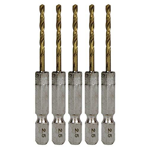 SK11(エスケー11) 六角軸Tin鉄ドリル 微短 5本組 2.5mm | 