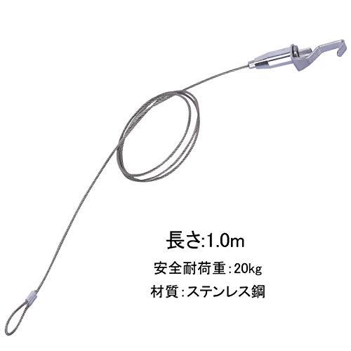 リッセイ ピクチャーレール 耐荷重約20kg 自在金具付 径2.0mm (全長1.0m/2本セット) |  | 01