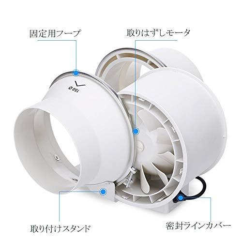 Hon&Guan ダクトファン 150mm 強力 省エネ 静音 【インボイス Hon&Guan ダクトファン 150mm 強力 省エネ 静音 【インボイス