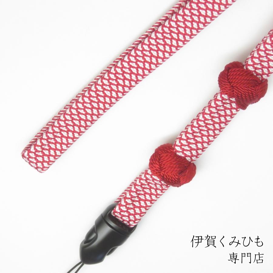 棒帯ストラップ(赤・白、赤小田巻) 絹100% ネックストラップ ネクタイ