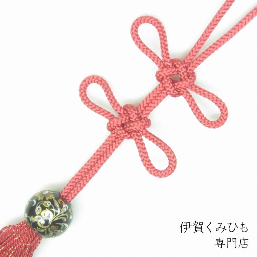 バッグチャーム あげまき結び (薄紅、黒) 伊賀くみひも メンズ