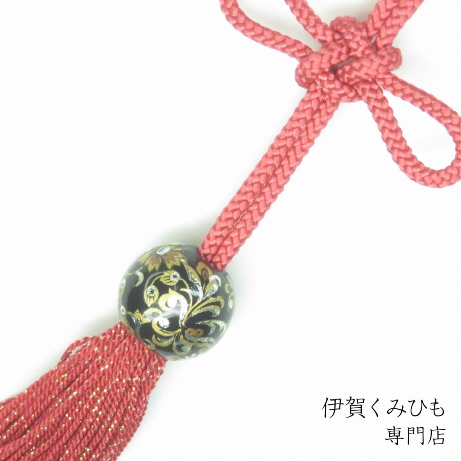 バッグチャーム あげまき結び (薄紅、黒) 伊賀くみひも メンズ