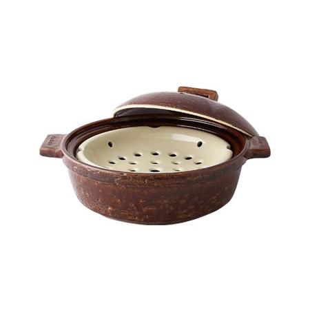 長谷園 公式 【パーツ販売】 【ふた】 ビストロ蒸し鍋 アメ 小用 ご