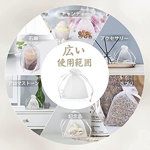 Magicfour 50枚 オーガンジー巾着袋 ラッピング袋 プレゼント袋 10*12cm 可愛い 無地 透明 小 誕生日 結婚式 サシェ|igarashi-store|04