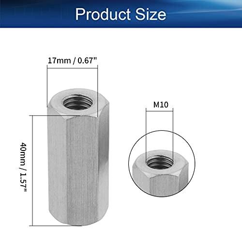 MroMax 六角カップリングナット ロングロッドナット M10 長さ40mm 304ステンレススチール メトリック六角カップリ|igarashi-store|02