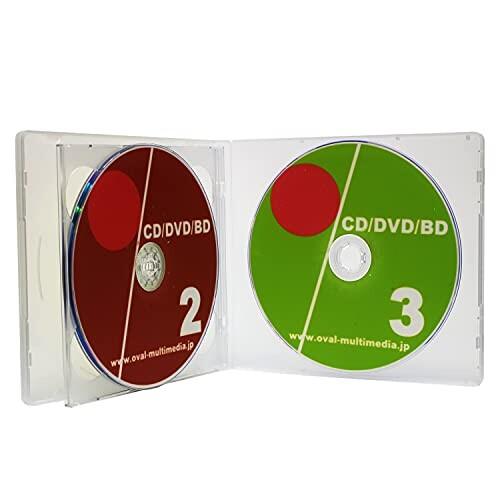 PCサプライ、アクセサリー オーバルマルチメディア ハイブリッドPPマルチケース 10mm厚3枚収納CDケース クリア 100個 DVDケー