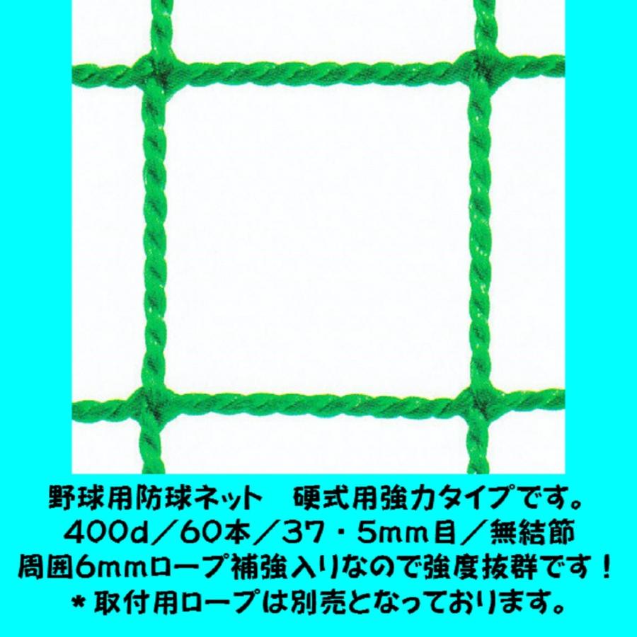 ネット　9ｍ×４ｍ 野球用防球ネット 硬式用強力タイプ 幅3m1cm〜4m×高さ
