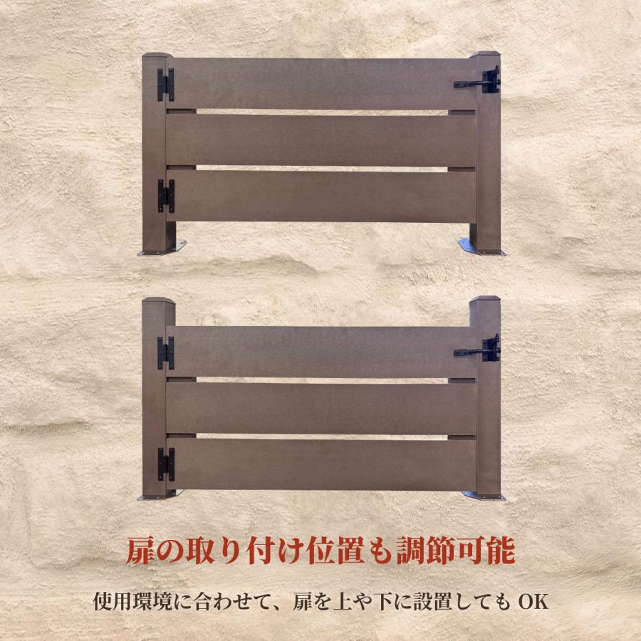 人工木製 ゲート ダークブラウン 柱高さ90cm 組立式 DIY 扉 腐らない ウッドデッキゲート フェンスゲート ペットゲート エクステリアゲート 引き戸 | igarden | 11