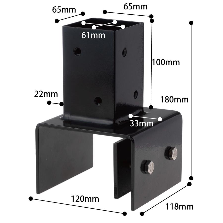 igarden（アイガーデン） 柱固定金具 10cmブロック固定 60mm角支柱対応